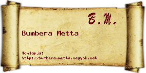 Bumbera Metta névjegykártya
